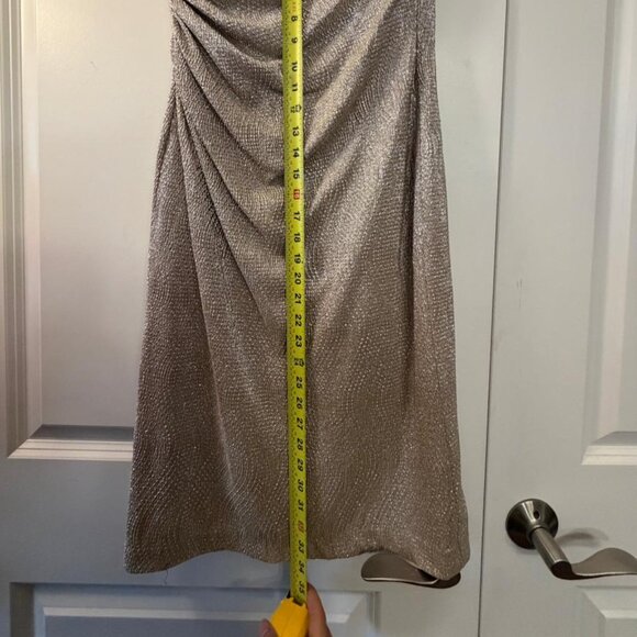 Lauren Ralph Lauren Evening Metallic Ruched Cocktail Dress – Size 6 - Picture 6 of 7